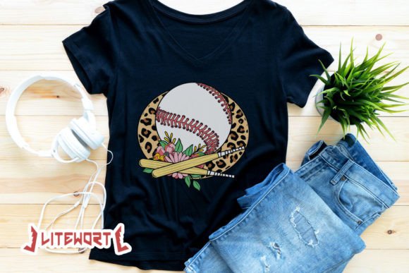 Baseball Leopard Floral Softball SVG