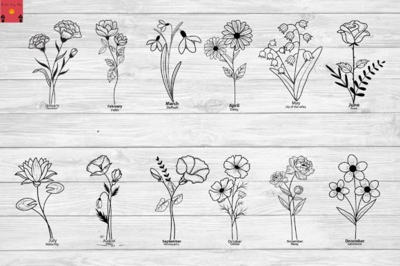 Birth Month Flowers SVG Bundle