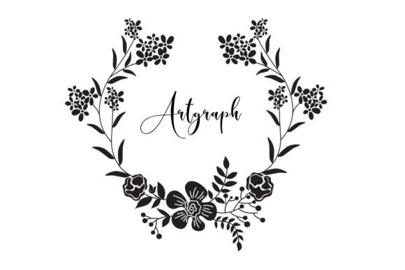 Botanical Floral Wreath SVG