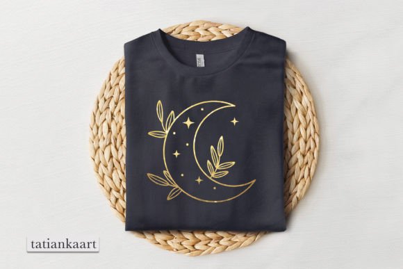 Celestial Moon SVG Boho Floral Moon SVG