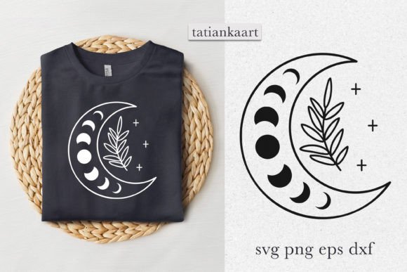Celestial SVG Floral Moon Phases