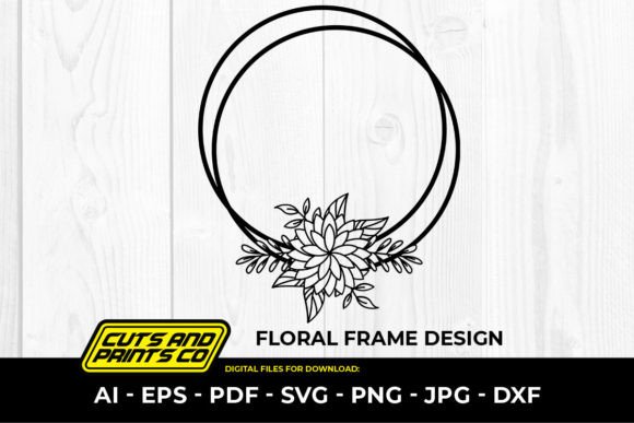Circular Floral Frame SVG
