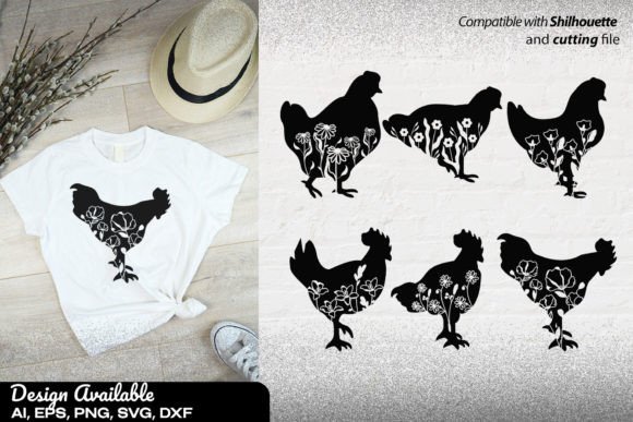 Floral Chicken SVG Flower Chicken SVG