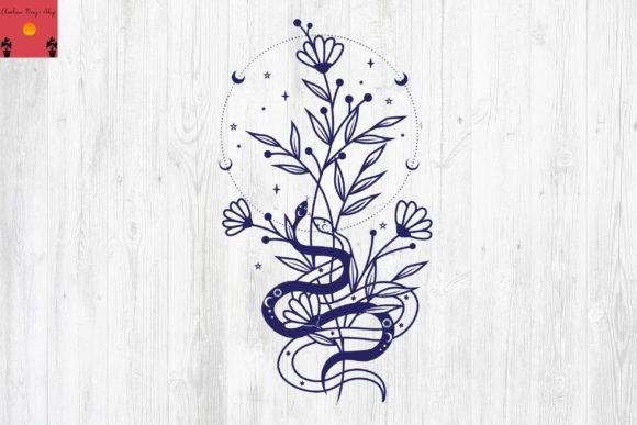 Floral Snake SVG: Cricut Flower SVG