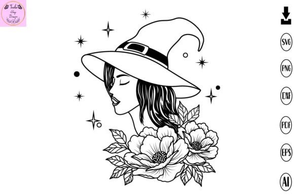 Floral Witch SVG Halloween SVG