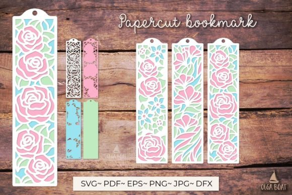 Flower Bookmarks Layered Template