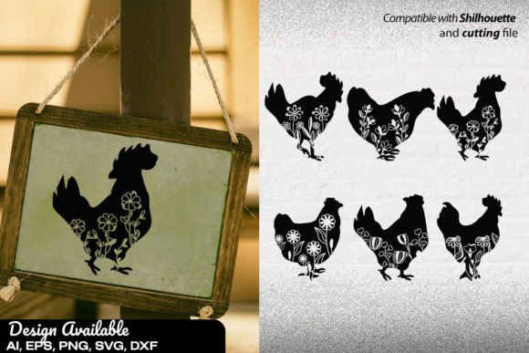 Flower Chicken SVG Floral Chicken SVG