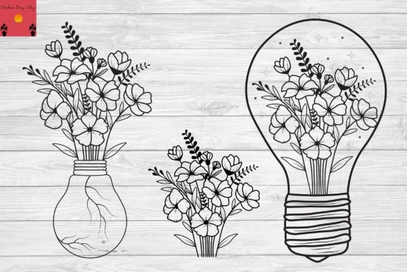 Flowers Light Bulb, Wildflower SVG