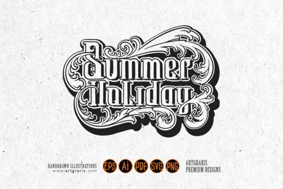 Lettering Summer Holiday Typeface Luxury