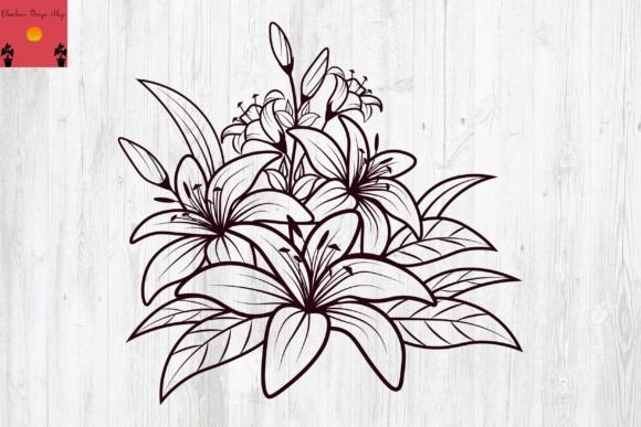 Lily Bouquet Flower SVG