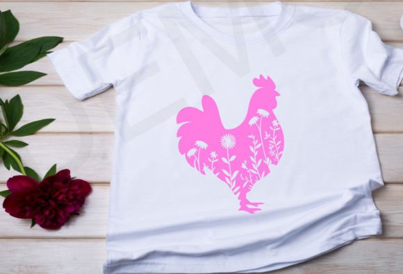 Love Floral Chicken SVG Cute File, Farm