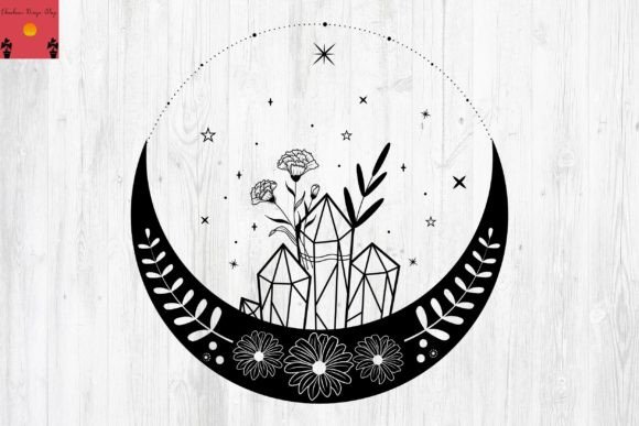 Magic Crytal Floral Moon SVG Review