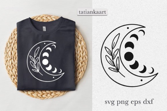 Moon Phases SVG: Celestial Floral Moon