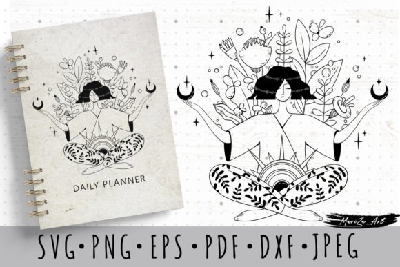 Mystical Floral Girl SVG PNG Clipart