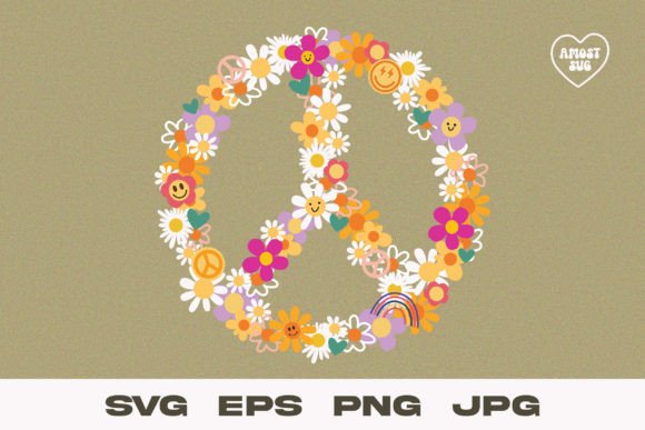 Retro Flower - Peace Sign