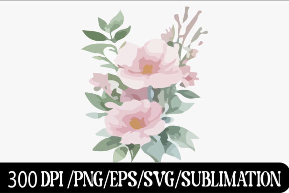 Watercolor Soft Flowers Clipart 3