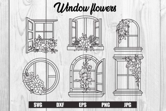 Window Flowers Floral SVG Bundle